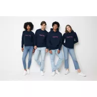   Hanorac cu gluga, Unisex, iqoniq, 2401E13618, Bumbac, Albastru navy, 4XL