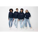 Hanorac cu gluga, Unisex, iqoniq, 2401E13619, Bumbac, Albastru navy, 5XL