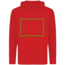 Hanorac cu gluga, unisex, 2509E17126, iqoniq, 66x47.5x1 cm, Bumbac, Rosu, XXS