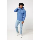 Hanorac cu gluga, unisex, 2509E17254, iqoniq, 66x47.5x1 cm, Bumbac, Albastru heather, XXS