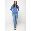 Hanorac cu gluga, unisex, 2509E17254, iqoniq, 66x47.5x1 cm, Bumbac, Albastru heather, XXS
