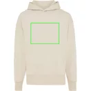Hanorac cu gluga, casual, Unisex, iqoniq, 2410E18410, Bumbac, Crem natur, L