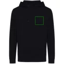 Hanorac cu gluga, casual, Unisex, iqoniq, 2410E18316, Bumbac, Negru, XXS