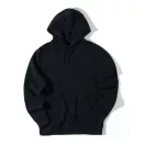 Hanorac cu gluga, casual, Unisex, iqoniq, 2410E18316, Bumbac, Negru, XXS