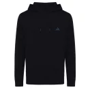 Hanorac cu gluga, casual, Unisex, iqoniq, 2410E18316, Bumbac, Negru, XXS