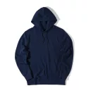 Hanorac cu gluga, casual, Unisex, iqoniq, 2410E18384, Bumbac, Albastru navy, XXS