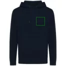 Hanorac cu gluga, casual, Unisex, iqoniq, 2410E18384, Bumbac, Albastru navy, XXS