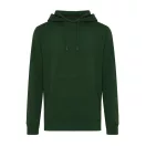 Hanorac cu gluga, casual, Unisex, iqoniq, 2410E18349, Bumbac, Verde forest, XXS