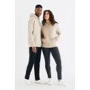 Hanorac cu gluga, casual, Unisex, iqoniq, 2410E18348, Bumbac, Crem dessert, XXS