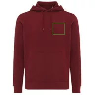   Hanorac cu gluga, casual, Unisex, iqoniq, 2410E18320, Bumbac, Rosu burgundy, XL