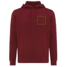 Hanorac cu gluga, casual, Unisex, iqoniq, 2410E18322, Bumbac, Rosu burgundy, XXL