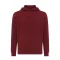 Hanorac cu gluga, casual, Unisex, iqoniq, 2410E18324, Bumbac, Rosu burgundy, XXS