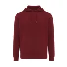 Hanorac cu gluga, casual, Unisex, iqoniq, 2410E18324, Bumbac, Rosu burgundy, XXS