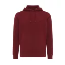 Hanorac cu gluga, casual, Unisex, iqoniq, 2410E18324, Bumbac, Rosu burgundy, XXS