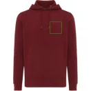 Hanorac cu gluga, casual, Unisex, iqoniq, 2410E18324, Bumbac, Rosu burgundy, XXS