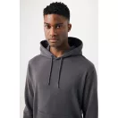 Hanorac cu gluga, casual, Unisex, iqoniq, 2410E18315, Bumbac, Gri anthracite, XXS
