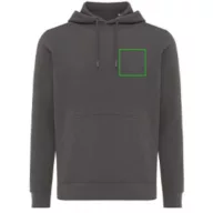   Hanorac cu gluga, casual, Unisex, iqoniq, 2410E18314, Bumbac, Gri anthracite, 3XL