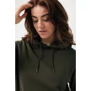 Hanorac cu gluga, casual, Unisex, iqoniq, 2410E18373, Bumbac, Kaki, XXS