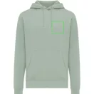 Hanorac cu gluga, casual, Unisex, iqoniq, 2410E18357, Bumbac, Verde ice, XXS