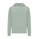 Hanorac cu gluga, casual, Unisex, iqoniq, 2410E18357, Bumbac, Verde ice, XXS