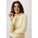 Hanorac cu gluga, casual, Unisex, iqoniq, 2410E18340, Bumbac, Galben crem, XXS