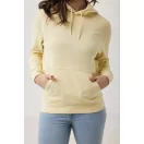Hanorac cu gluga, casual, Unisex, iqoniq, 2410E18340, Bumbac, Galben crem, XXS