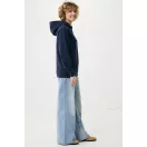Hanorac cu gluga, Unisex, 2502E10279, iqoniq, Bumbac, Albastru navy, M