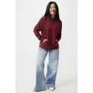 Hanorac cu gluga, Unisex, 2502E10215, iqoniq, Bumbac, Burgundy, XXL