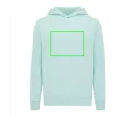 Hanorac cu gluga, Unisex, 2502E10240, iqoniq, Bumbac, Albastru mint, XXS