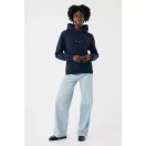 Hanorac cu gluga, iqoniq, 2610E15869, Unisex, Bumbac, Albastru Navy, XXS