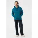 Hanorac cu gluga, iqoniq, 2610E15774, Unisex, Bumbac, Albastru Dark Teal, XXL