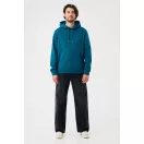 Hanorac cu gluga, iqoniq, 2610E15775, Unisex, Bumbac, Albastru Dark Teal, XXS