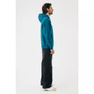 Hanorac cu gluga, iqoniq, 2610E15775, Unisex, Bumbac, Albastru Dark Teal, XXS