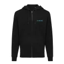 Hanorac cu gluga, casual, Unisex, iqoniq, 2410E18289, Bumbac, Negru, XXS
