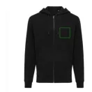 Hanorac cu gluga, casual, Unisex, iqoniq, 2410E18289, Bumbac, Negru, XXS