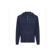   Hanorac cu gluga, Unisex, iqoniq, 2401E13810, Bumbac, Albastru navy, 4XL