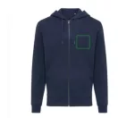 Hanorac cu gluga, casual, Unisex, iqoniq, 2410E18307, Bumbac, Albastru navy, XXS