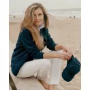 Hanorac cu gluga, casual, Unisex, iqoniq, 2410E18307, Bumbac, Albastru navy, XXS