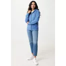 Hanorac cu gluga, unisex, 2509E17057, iqoniq, 61x47x1 cm, Bumbac, Albastru heather, XXS