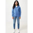 Hanorac cu gluga, unisex, 2509E17057, iqoniq, 61x47x1 cm, Bumbac, Albastru heather, XXS
