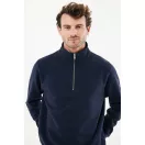 Bluza unisex, 2509E17120, iqoniq, 61x48x1 cm, Bumbac, Albastru navy, XXS