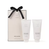   Set gel de dus si lotiune de corp, Vinga, 2610E18523, 7x18 cm, Polietilena, Alb