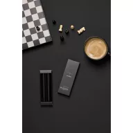   Set instrumente de scris, 2502E15871, Vinga, 2.3 x 1.5 x 14 cm, Aluminiu, Negru