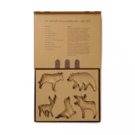   Set 5 forme pentru prajituri, 2401E16659, Vinga, 27.5x22x3 cm, Otel, Gri
