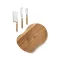 Set platou servire si 3 cutite de branzeturi, Vinga, 2610E19146, Fara maner, 28x20x2 cm, Lemn, Otel inoxidabil, Maro