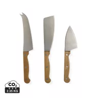   Set 3 cutite branza, 2410E24826, Vinga, 28.5 x 19.2 x 2.7 cm, Otel, Verde