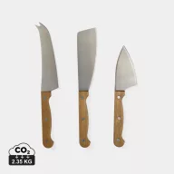   Set 3 cutite branza, 2410E24826, Vinga, 28.5 x 19.2 x 2.7 cm, Otel, Verde