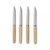 Set 4 cutite de carne, 2401E16671, Vinga, 22x1.5x1.5 cm, Otel, Lemn, Argintiu