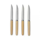 Set 4 cutite de carne, 2401E16671, Vinga, 22x1.5x1.5 cm, Otel, Lemn, Argintiu
