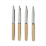   Set 4 cutite de carne, 2401E16671, Vinga, 22x1.5x1.5 cm, Otel, Lemn, Argintiu